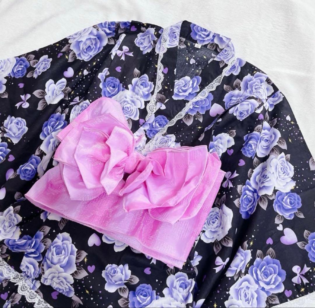 浴衣ドレス 地雷系　量産型　平成姫ギャル　薔薇150cm