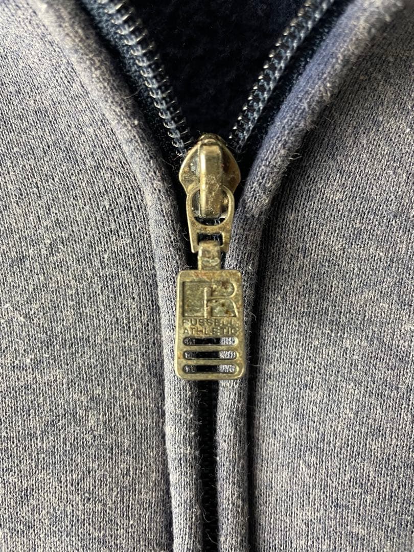 90s 鬼フェードRUSSELL フルジップスウェット　フーディ　パーカー　無地