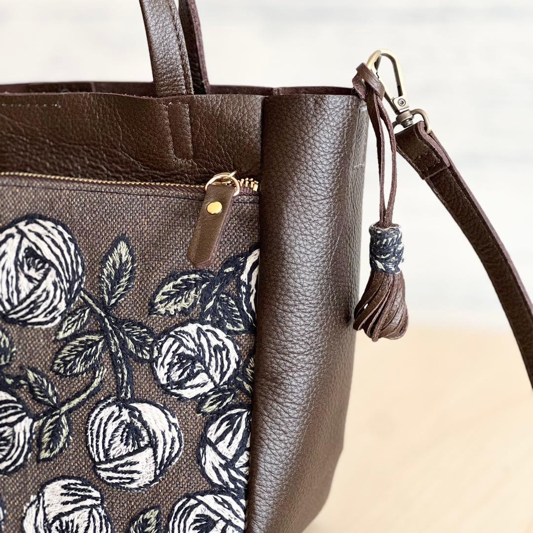 トート型本革ショルダーバッグ　rosy brown RB601-042