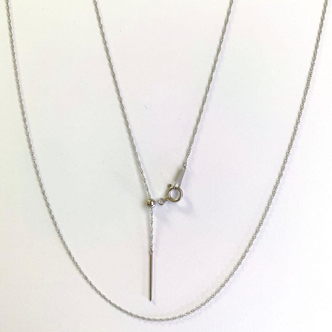 未使用★Pt950 スクリューチェーンネックレス 日本製 プラチナ 白金 白銀色