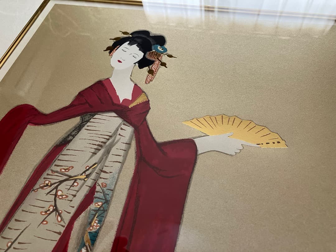 竹久夢二　「立田姫」　シルクスクリーン