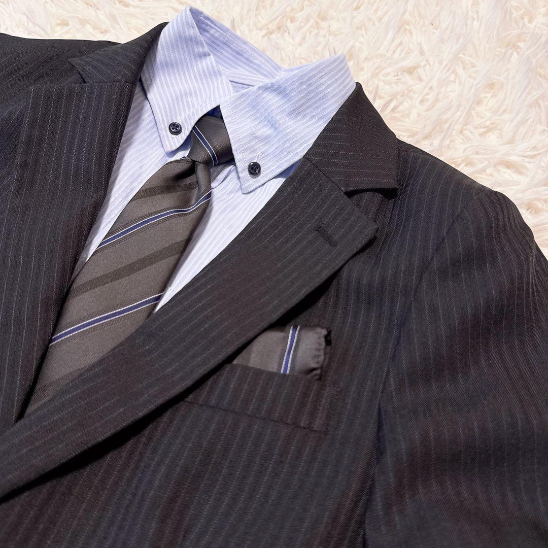 【良品】ヒロミチナカノ男の子 スーツ セットアップ 長ズボン 卒服 黒　160