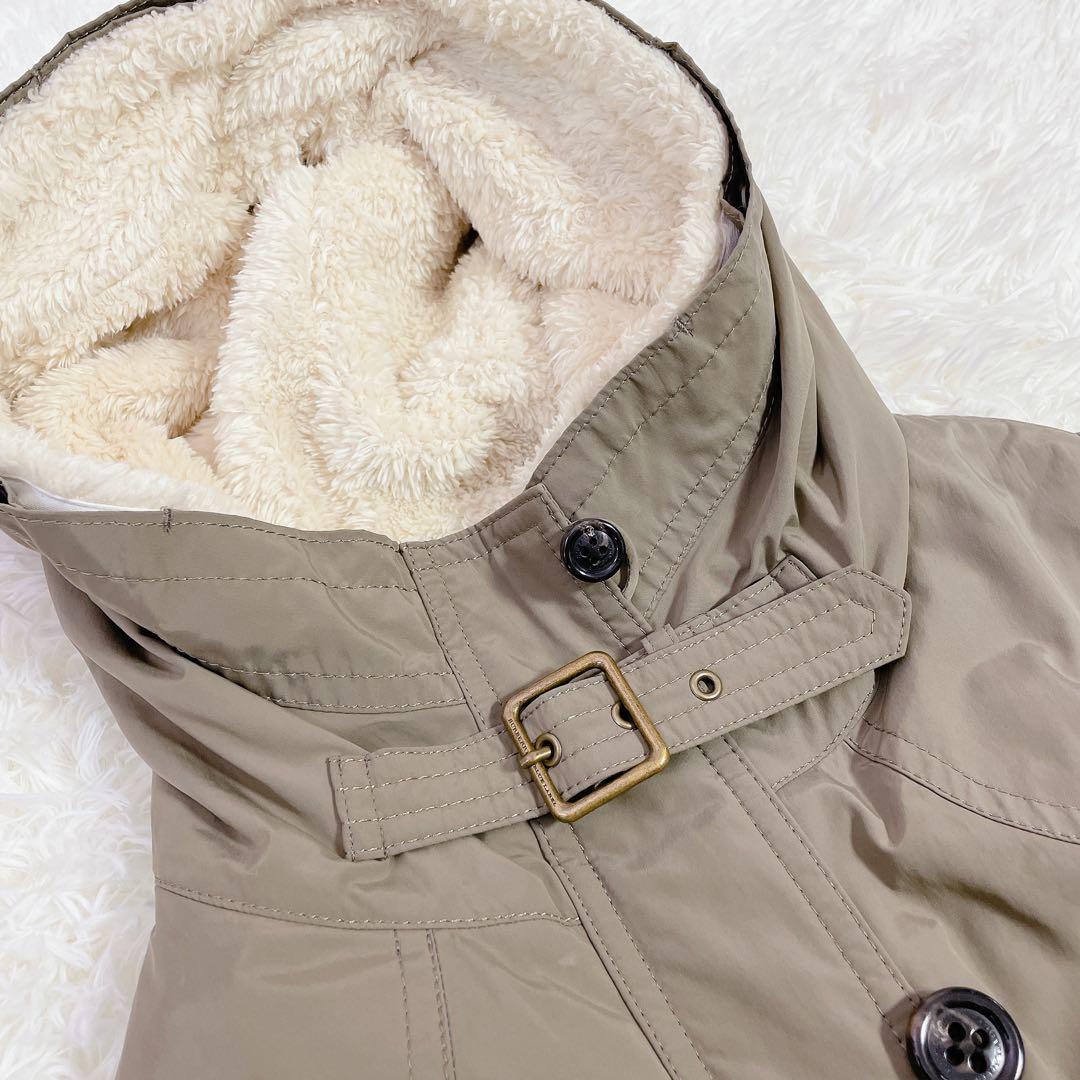 美品　バーバリーブルーレーベル　ノバチェック　ボアライナー付　モッズコート　38