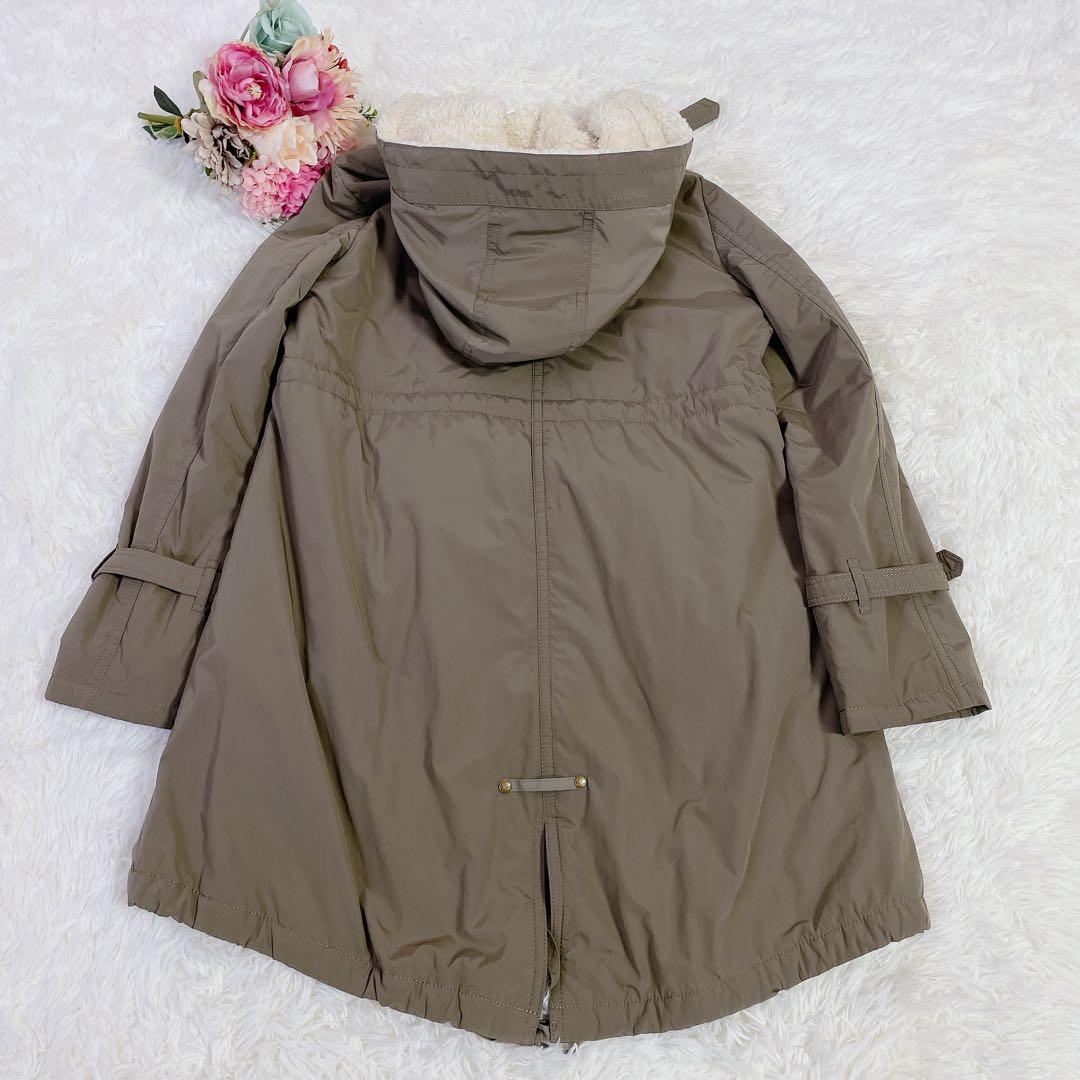 美品　バーバリーブルーレーベル　ノバチェック　ボアライナー付　モッズコート　38