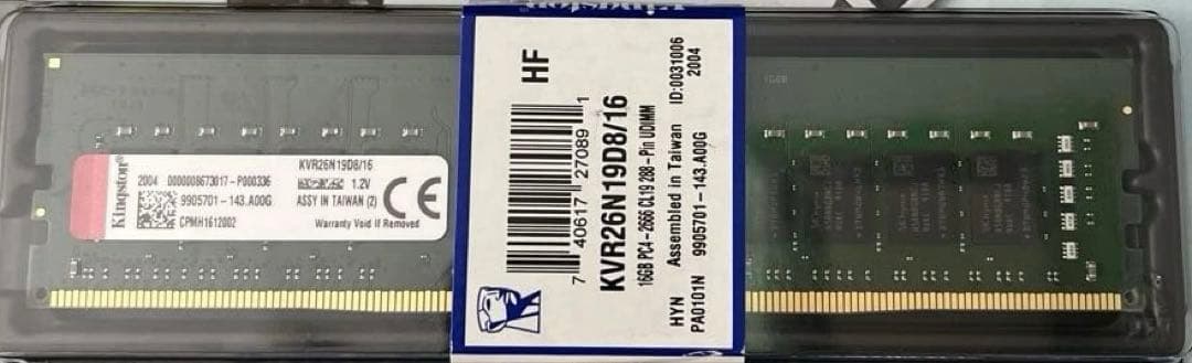 KVR26N19D8/16 16GB DDR4 2666MHz メモリ