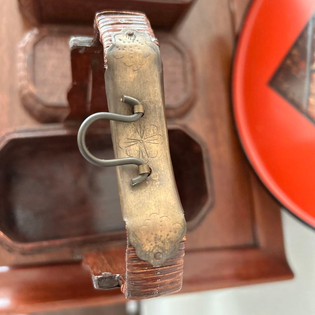 2段　竹細工アンティーク　収納ケース