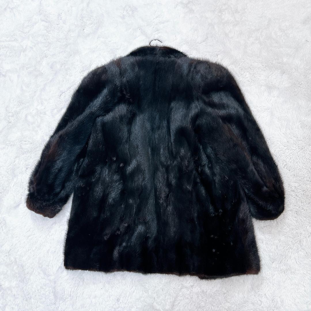 SAGA MINK 毛皮コート ダークブラウン 銀タグ