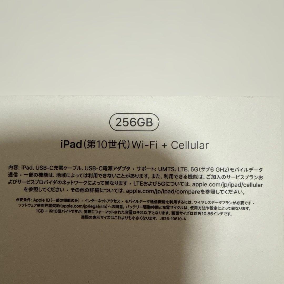 iPad (第10世代) Wi-Fi + Cellular 256GB イエロー