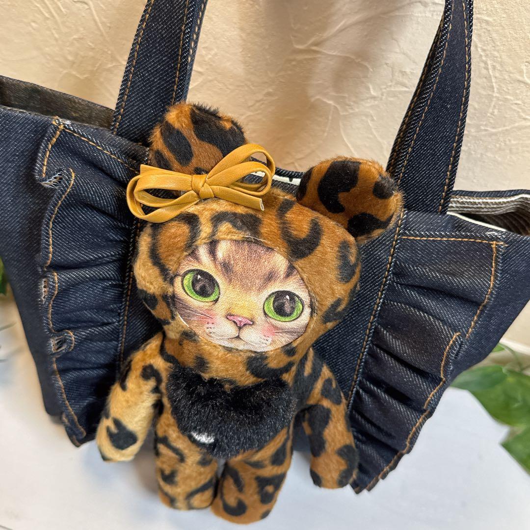 N*o様 コヤンイサムチョン♡豹柄リトルサンダーちゃんのデニムフリルトートバッグ