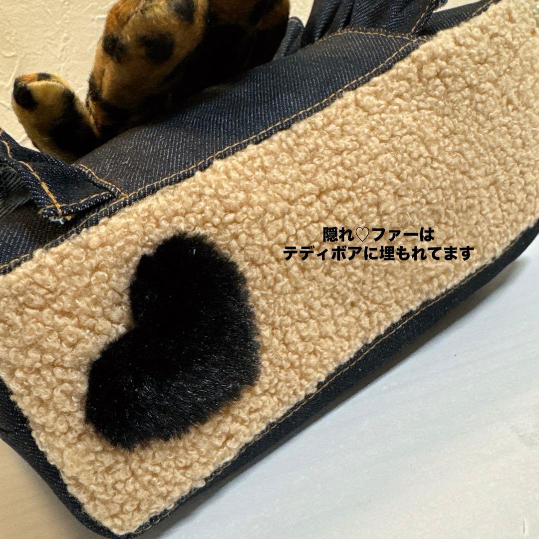 N*o様 コヤンイサムチョン♡豹柄リトルサンダーちゃんのデニムフリルトートバッグ