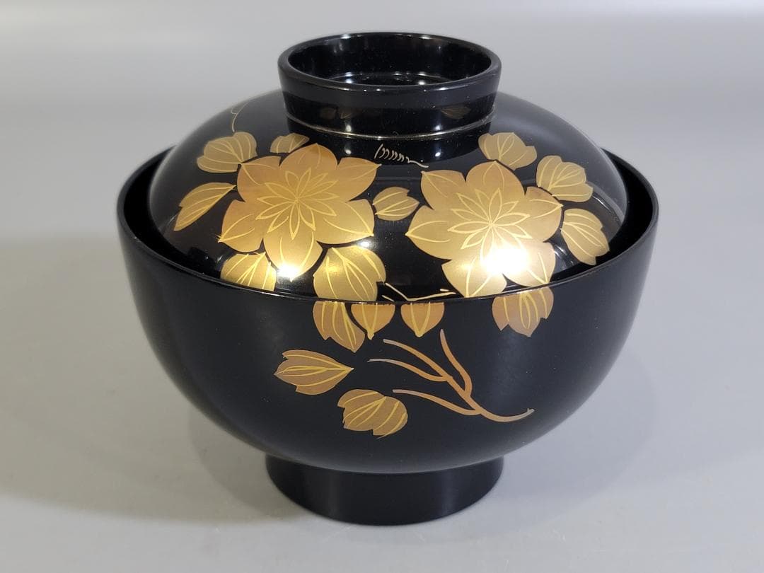 輪島塗 吸物椀 五客 塗師 松雲作 美品 DT251