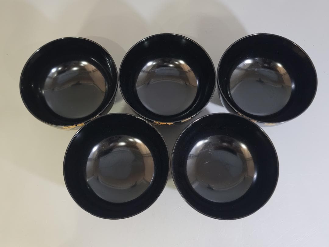 輪島塗 吸物椀 五客 塗師 松雲作 美品 DT251