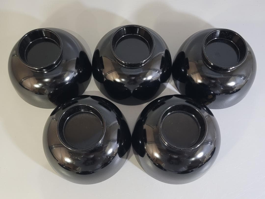 輪島塗 吸物椀 五客 塗師 松雲作 美品 DT251