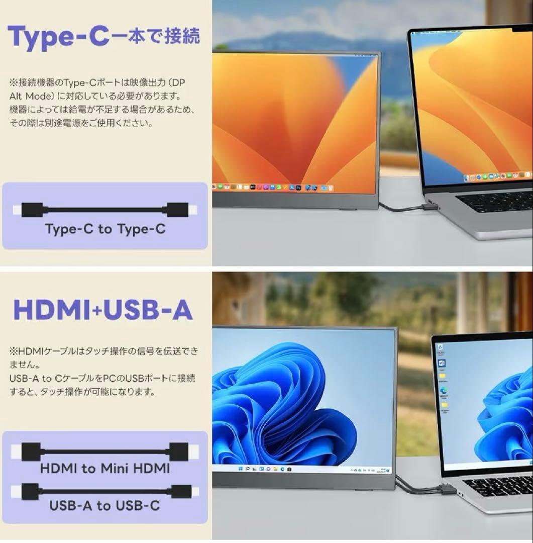 Upperizon モバイルモニター 15.6インチ タッチパネル