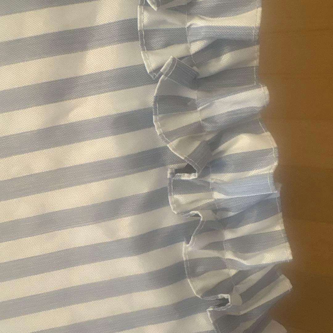 サンバリア100 ストライプフリル　2段折日傘