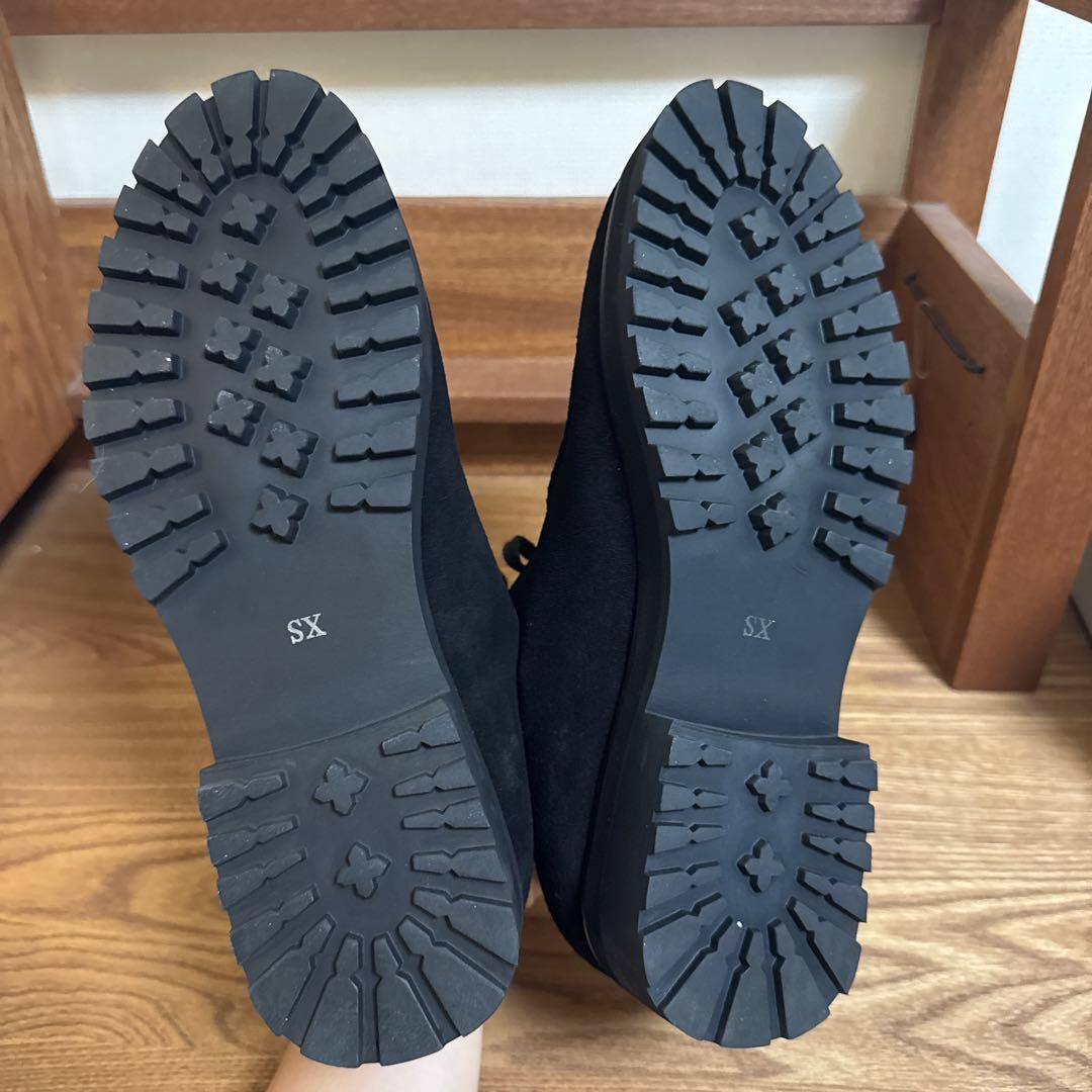 靴 shiun BLACK SUEDE MOCCASIN