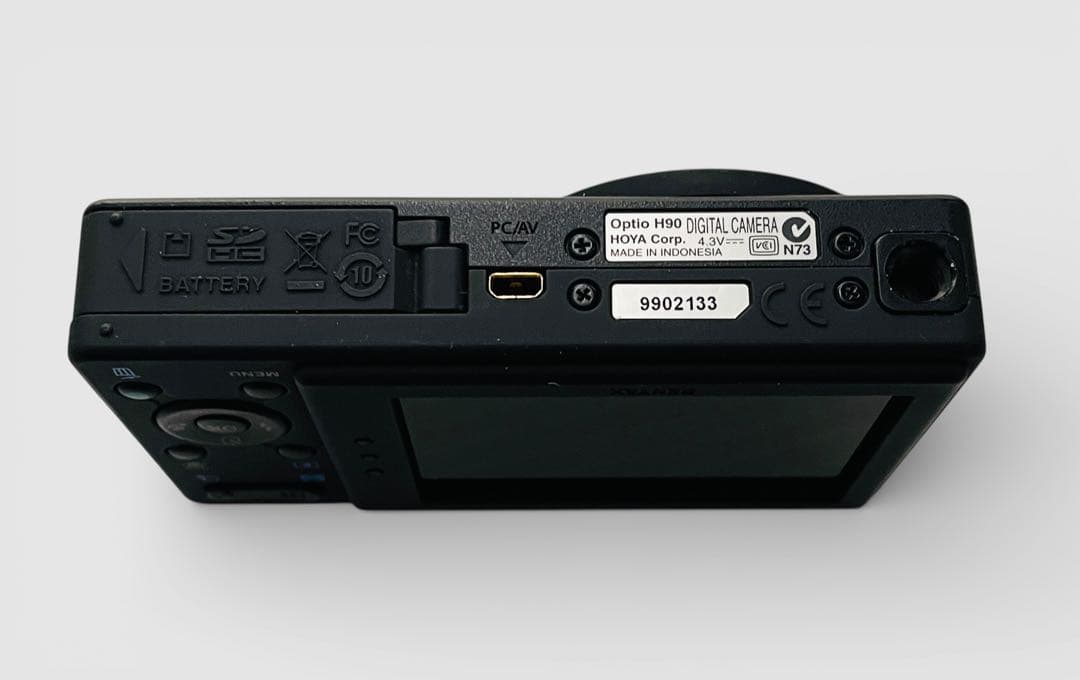 （美品）PENTAX Optio H90 コンパクトデジタルカメラ 銀x黒カラー