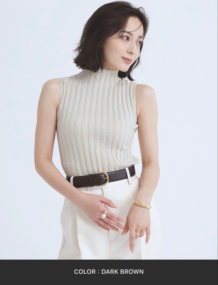 （美品）ダークブラウン ワイドレザーベルト