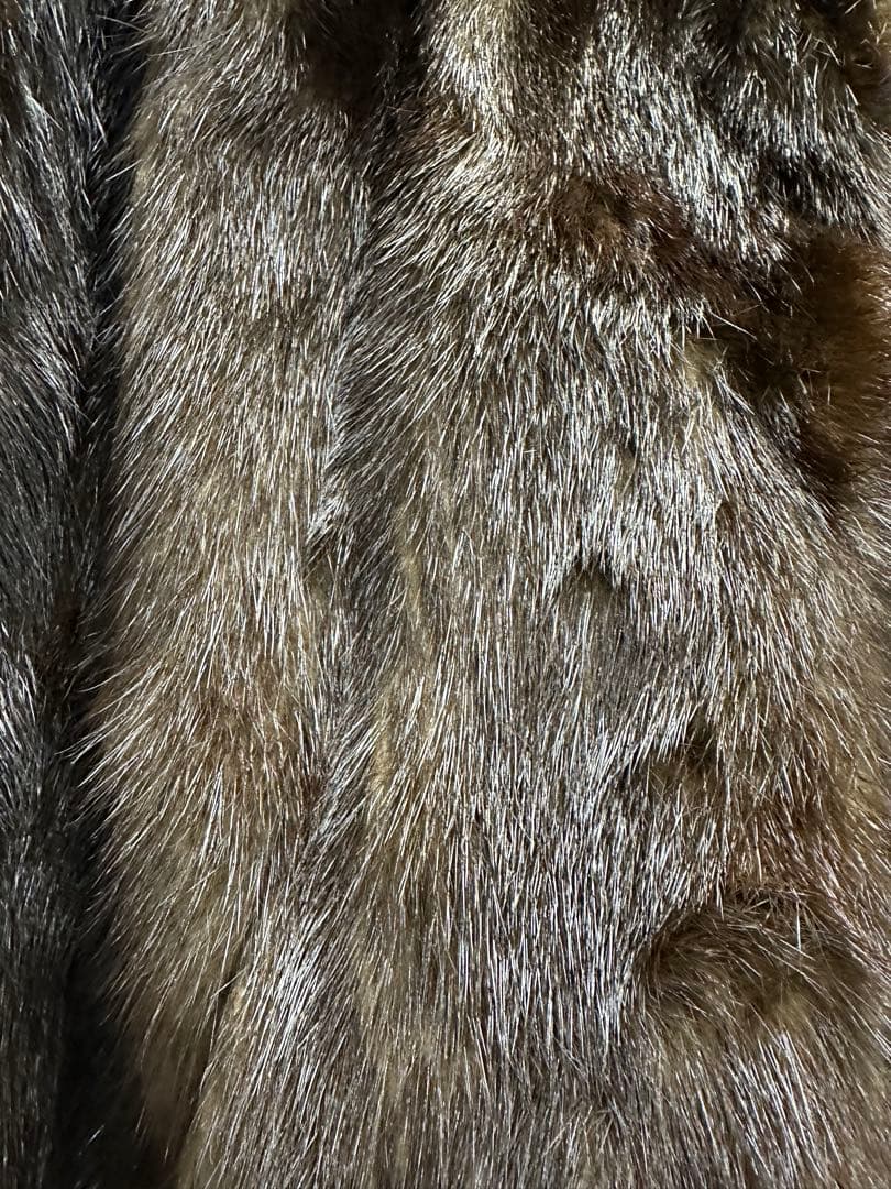 SAGA MINK ブラウン毛皮ロングコート