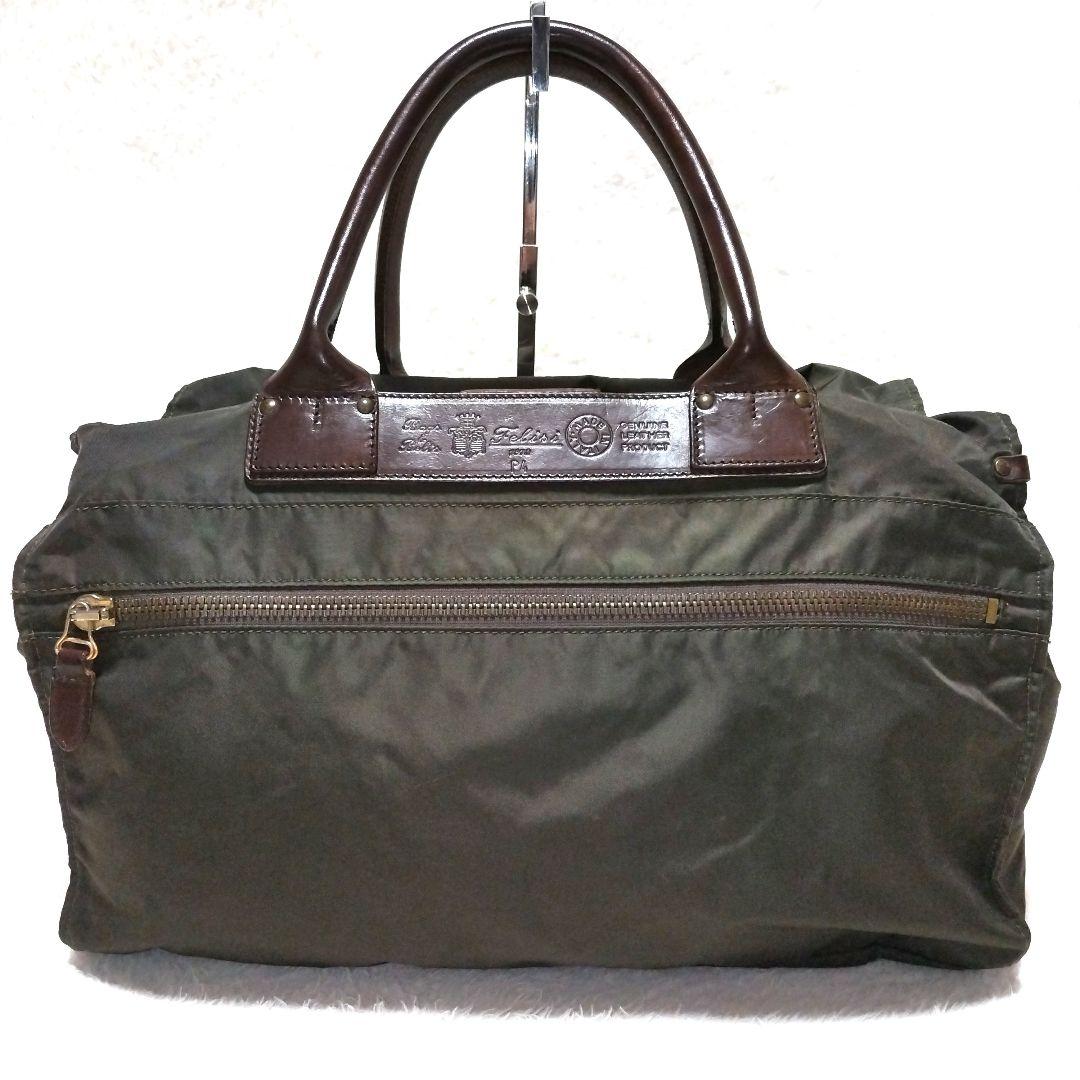 【美品】Felisi フェリージ P4 ナイロン×本革 2way ボストンバッグ