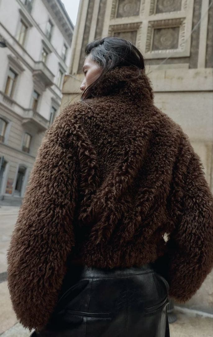 最終値下げ！ ZARA アウター ダークブラウンXS サイズ表示5枚目