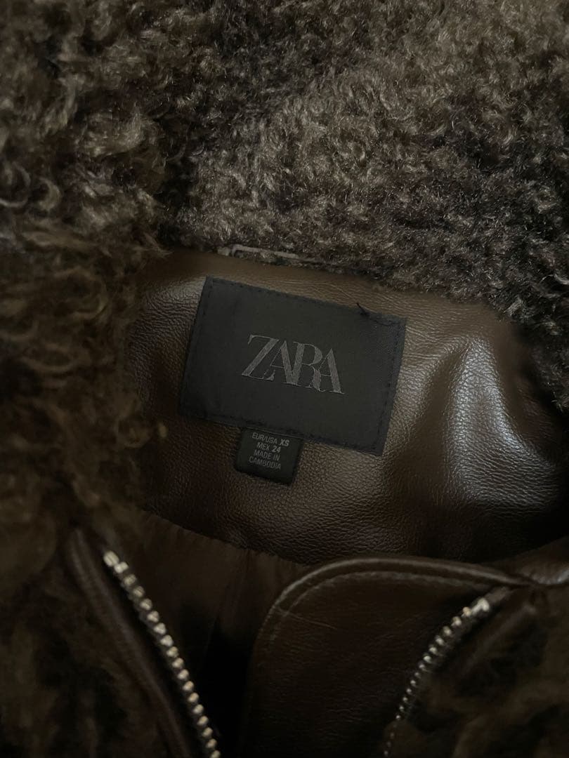 最終値下げ！ ZARA アウター ダークブラウンXS サイズ表示5枚目