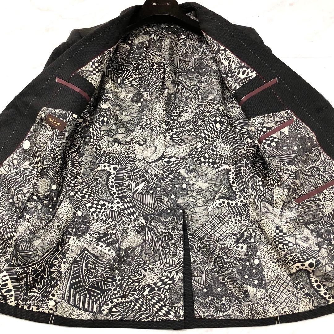 希少✨ポールスミスコレクション シングルスーツ 裏地総柄 サイドステッチ 黒