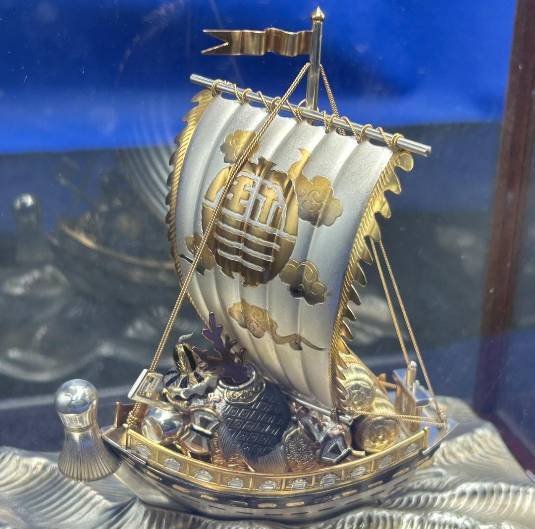 銀製　宝船　武比古作　6号　本体SILVER985（92.6g）　プレート970