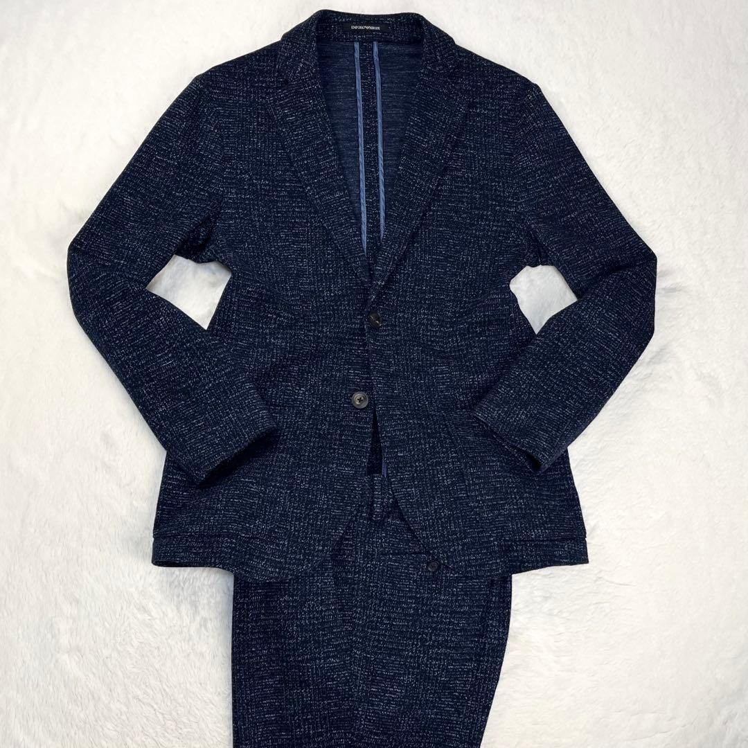 極希少 20AW エンポリオアルマーニ グレンチェック ウールジャージ スーツ