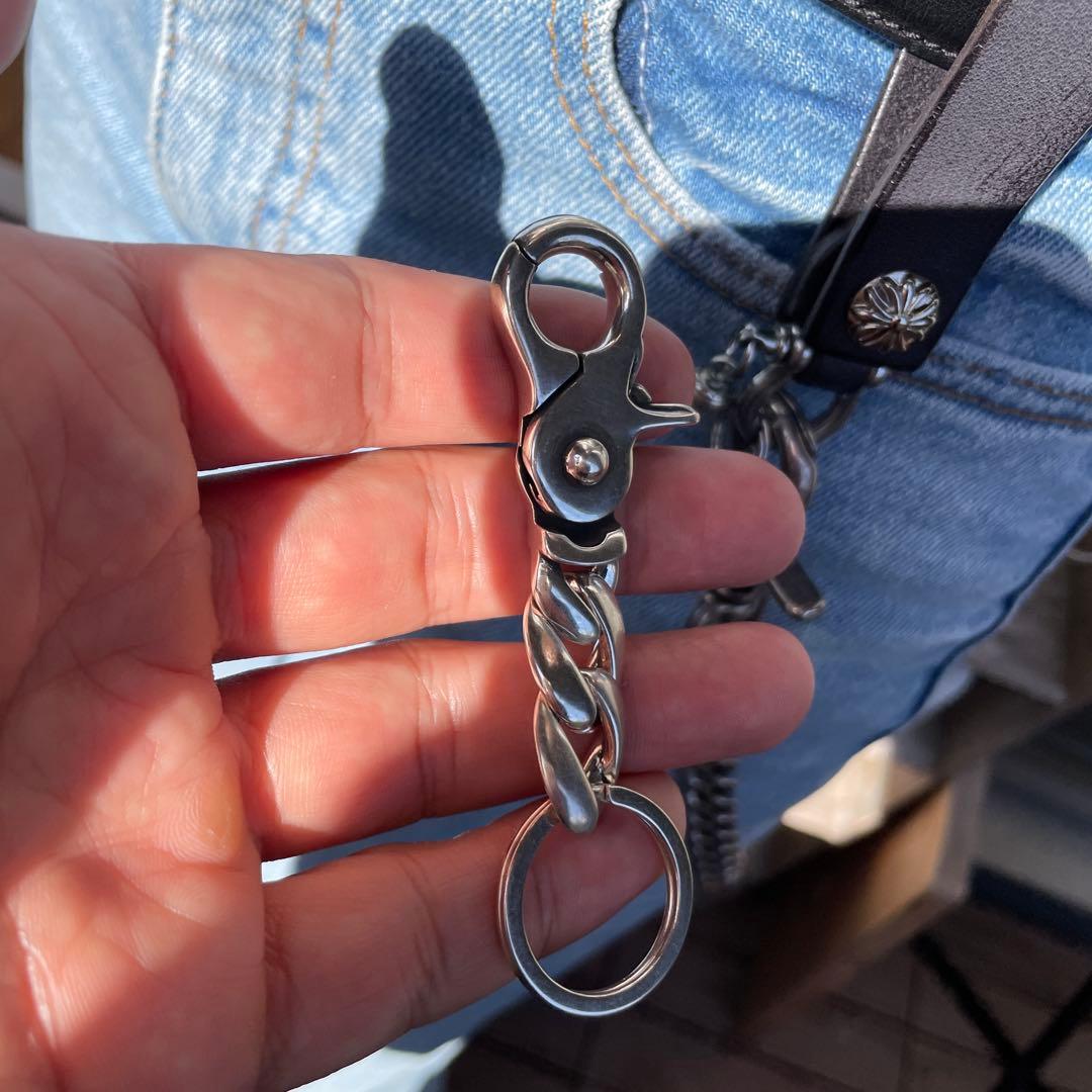 職人品 シルバー925 クロスボール キーチェーン キーホルダー キーリング 鍵