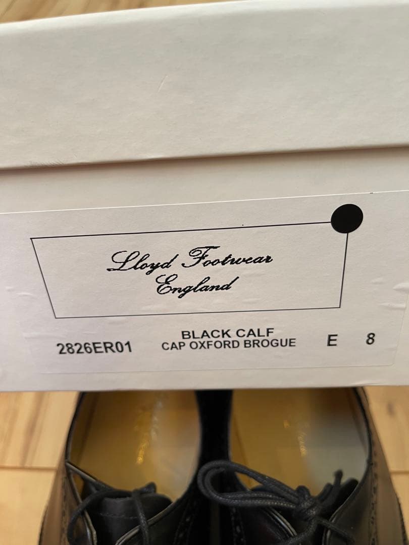 英国製新品ロイドフットウェアVシリーズ 黒色ウィングチップ サイズUK8