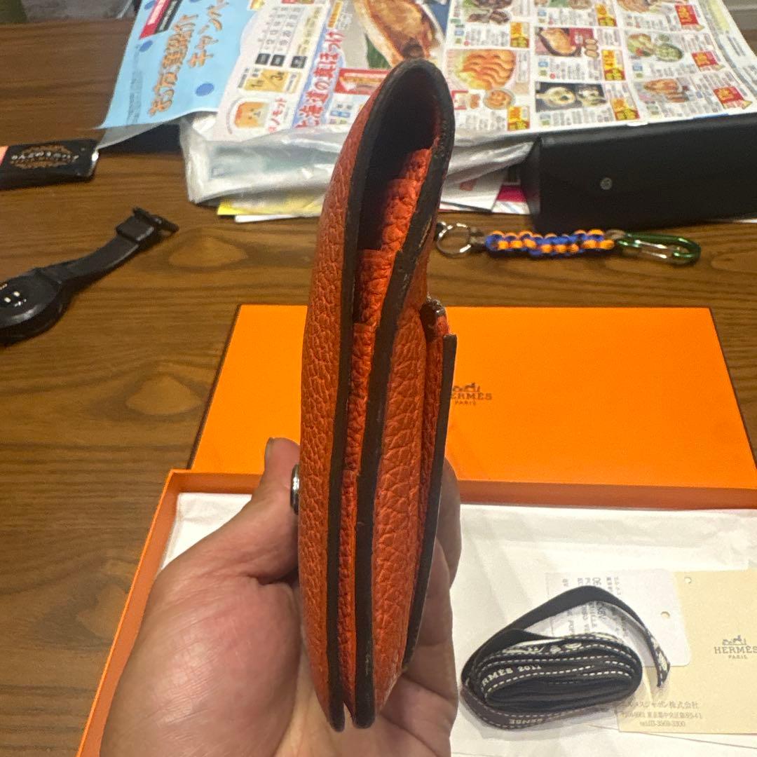 【最終値下しました】【美品】エルメス 長財布 ドゴンロング トゴ オレンジ