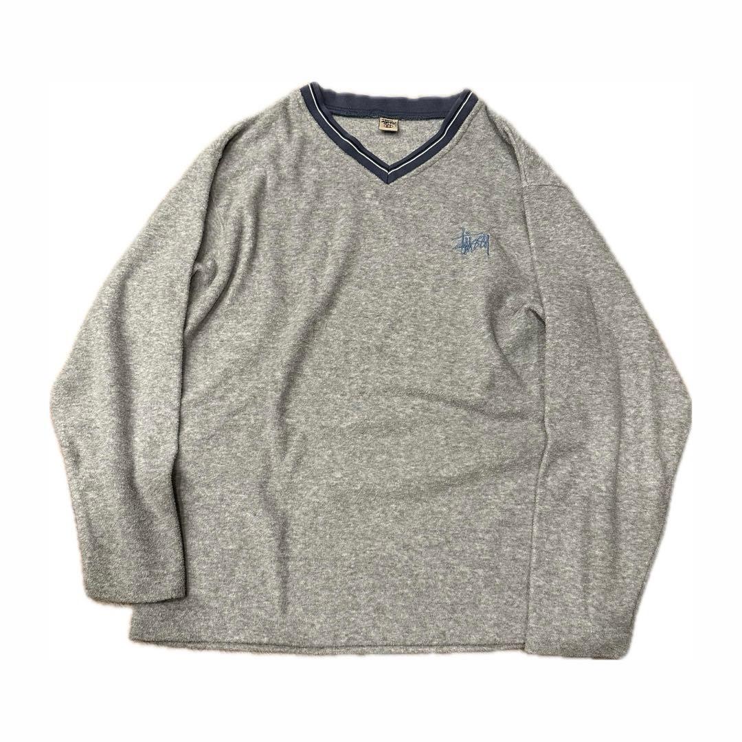 トップス 90s Stussy Embroidered V-Neck Sweater