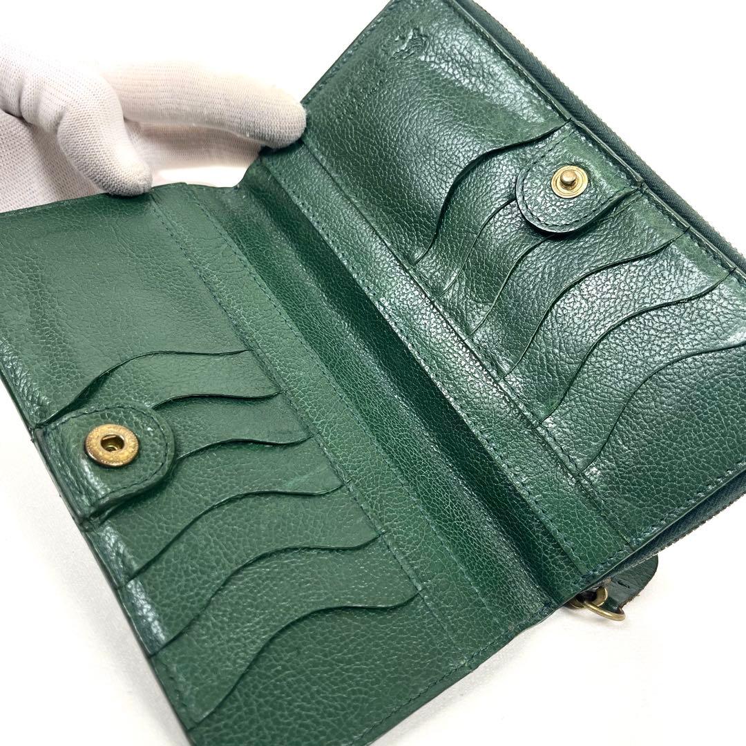 イルビゾンテ　長財布　2way 二つ折りラウンドファスナー　ロゴ型押し　レザー