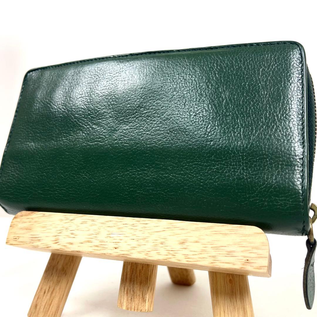 イルビゾンテ　長財布　2way 二つ折りラウンドファスナー　ロゴ型押し　レザー