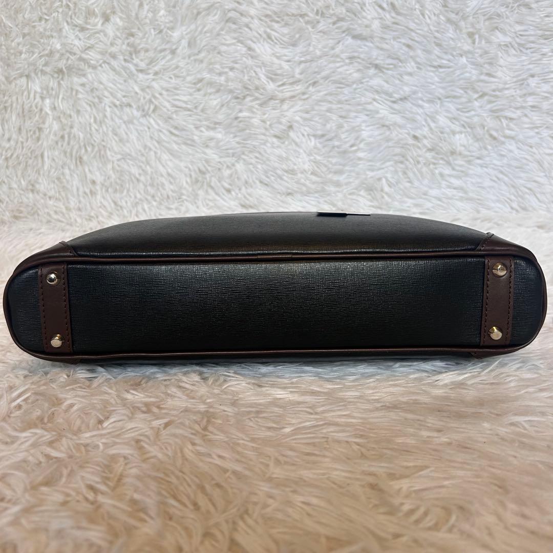 【新品未使用】FUJITAKA ビジネスバッグ 2way レザー 日本製 黒×茶