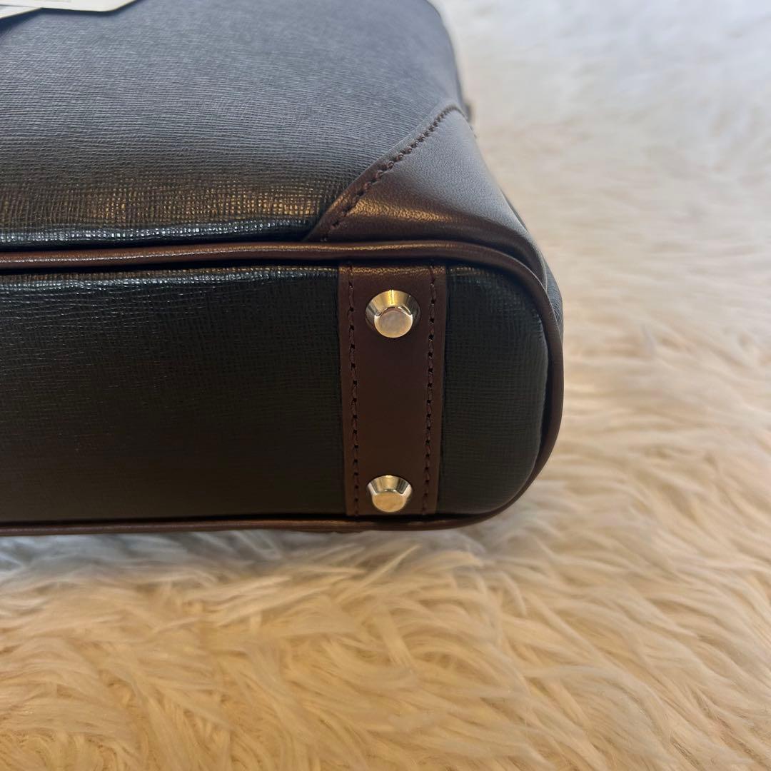 【新品未使用】FUJITAKA ビジネスバッグ 2way レザー 日本製 黒×茶