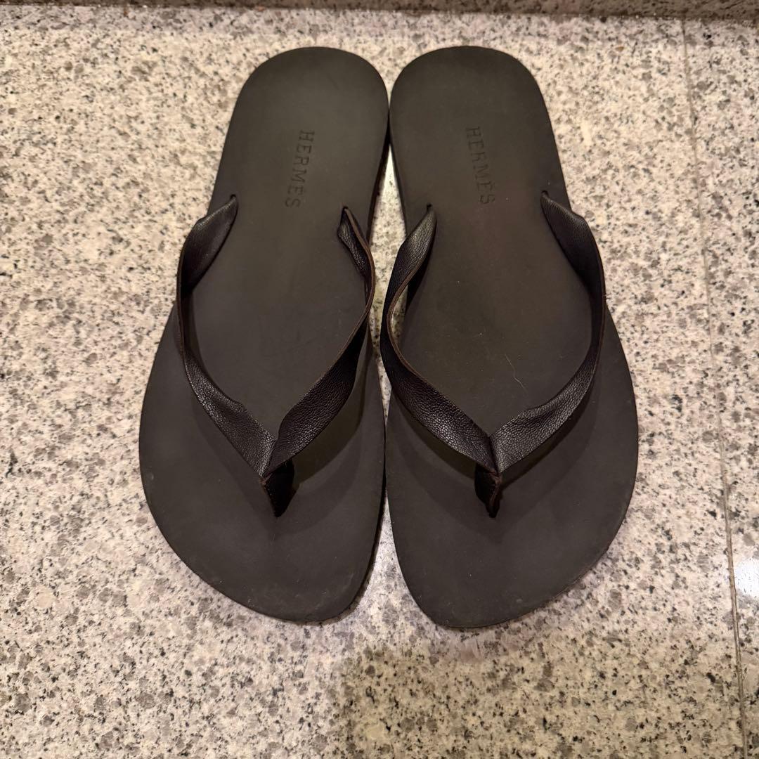 HERMES ブラック ビーチサンダル