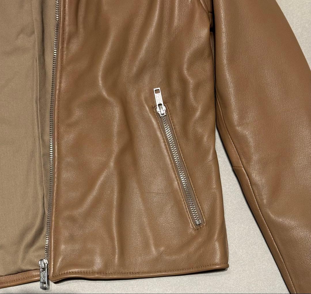 ジャーナルスタンダード　シープレザーシングルライダースブルゾン