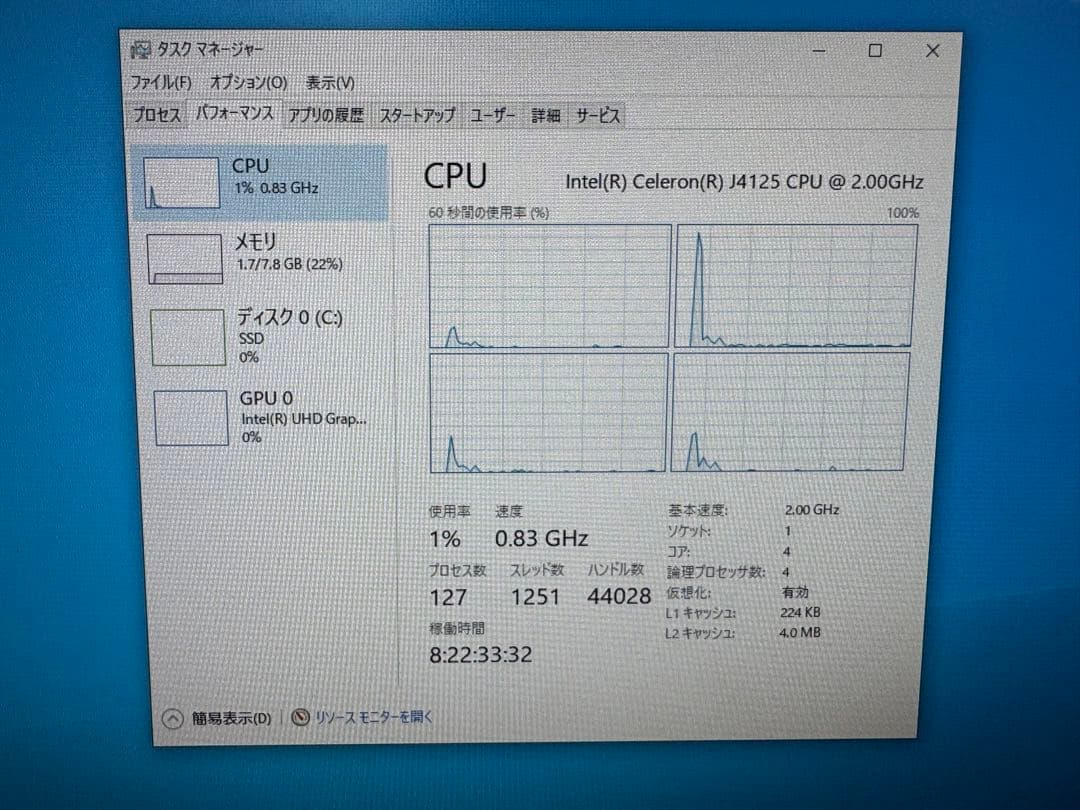 中古 MINIS FORUM GK41 8GB＋128GB ミニPC 即使用可
