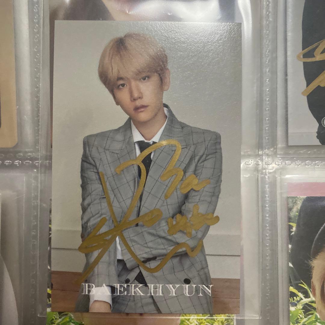 ベッキョン　BAEKHYUN サイン入り　トレカEXO シーグリ