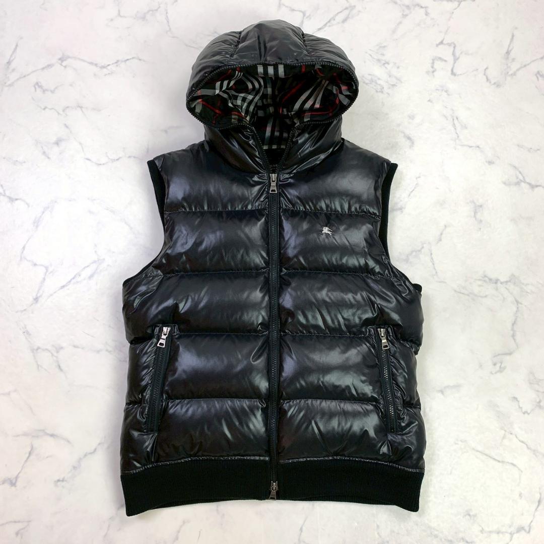 美品★ バーバリーブラックレーベル ダウンベスト ブラック M　E050