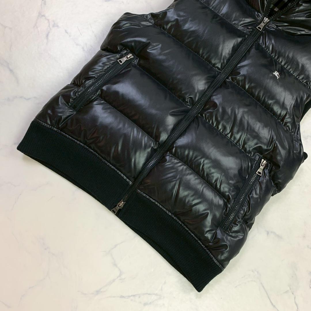 美品★ バーバリーブラックレーベル ダウンベスト ブラック M　E050