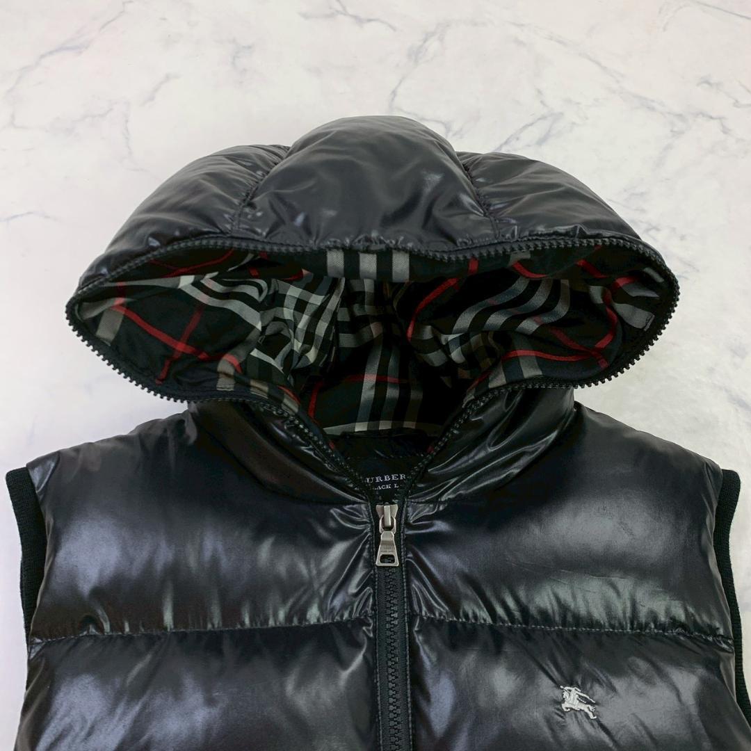 美品★ バーバリーブラックレーベル ダウンベスト ブラック M　E050