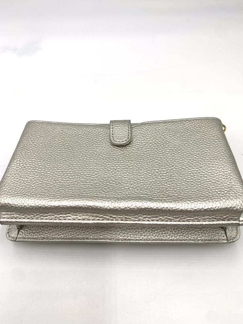 デンハマノ　ブランド　シルバー　ショルダーバッグ　パーティーバッグ　レザー