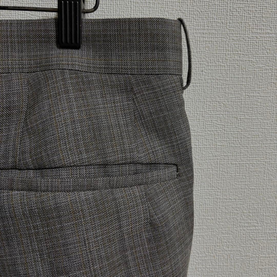 MAATEE&SONS 永遠 スラックス WOOL MAT CHECK GRAY