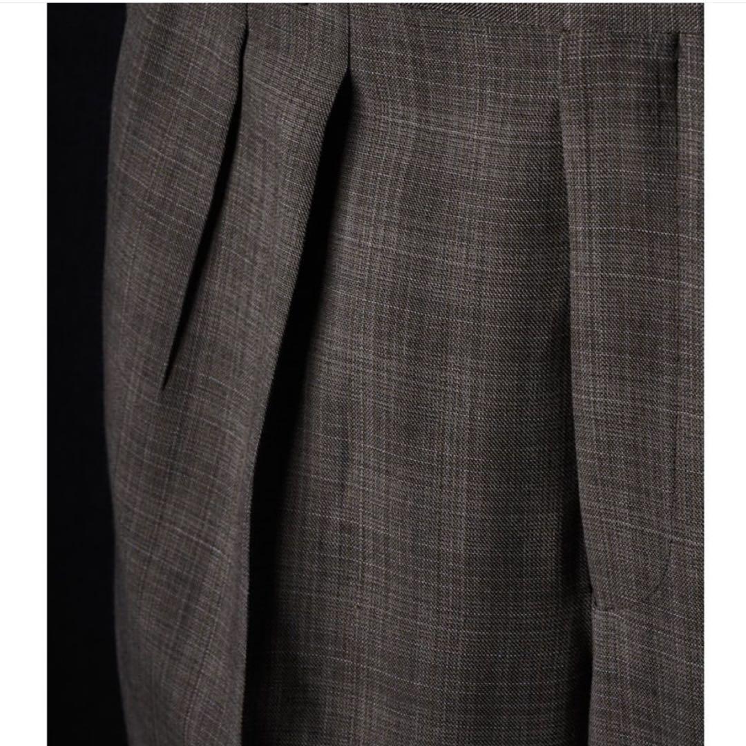 MAATEE&SONS 永遠 スラックス WOOL MAT CHECK GRAY