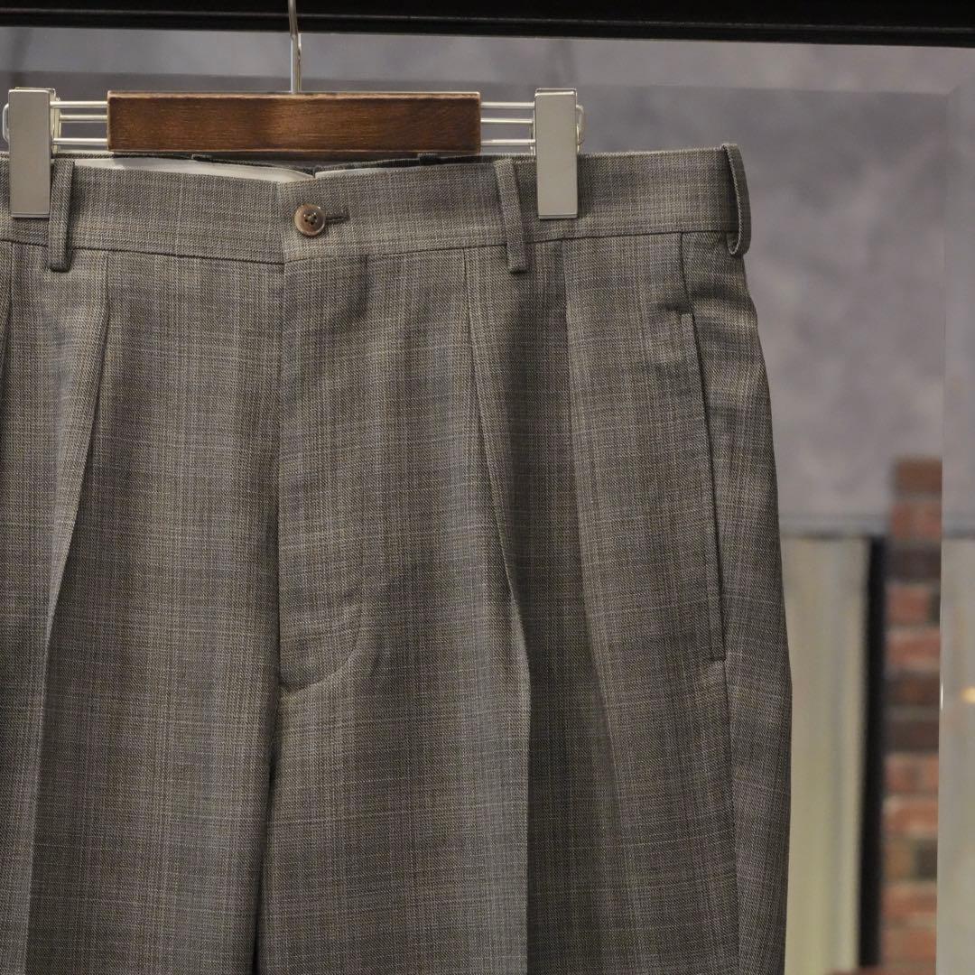 MAATEE&SONS 永遠 スラックス WOOL MAT CHECK GRAY