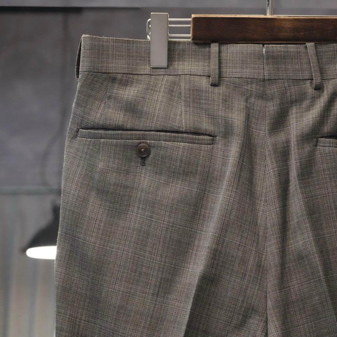 MAATEE&SONS 永遠 スラックス WOOL MAT CHECK GRAY