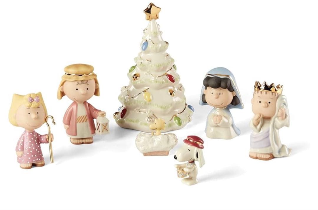 LENOX ピーナッツ　スヌーピークリスマス・ページェントの置物 7点